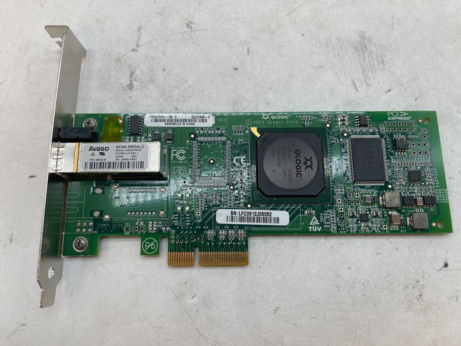 QLogic QLE2460 4Gb Single Port FC Host Bus Adapter PCIe HBA Card - 