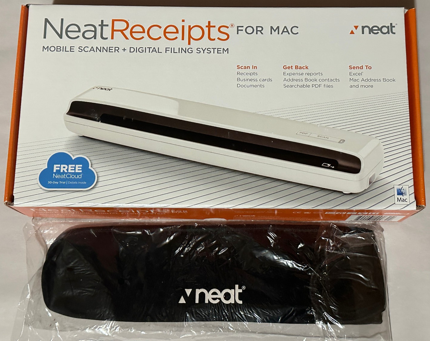 Neat Receipts Mobile Scanner Digital Filing System for Mac NM-1000 with Case NEW
