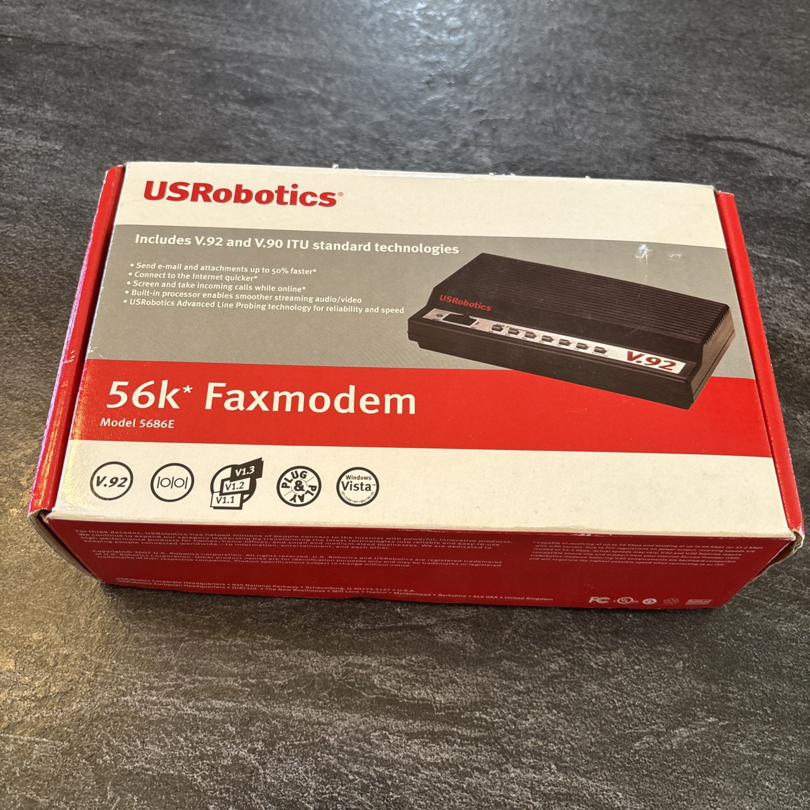 US Robotics V.92 USR5686E  External Modem + Fax LOC BB