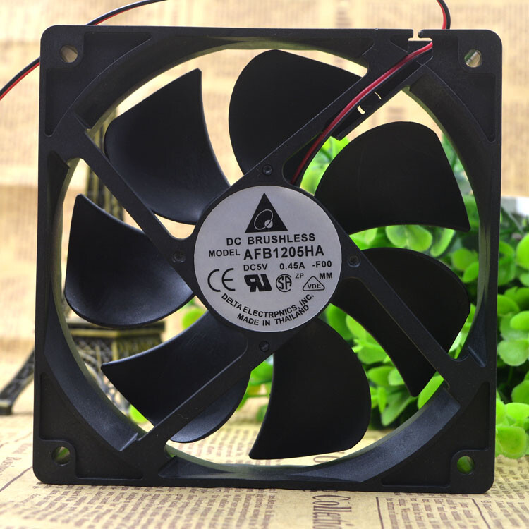 For Delta 12CM 5V 0.45A AFB1205HA 12025 USB Chassis Cooling Fan 2-wire