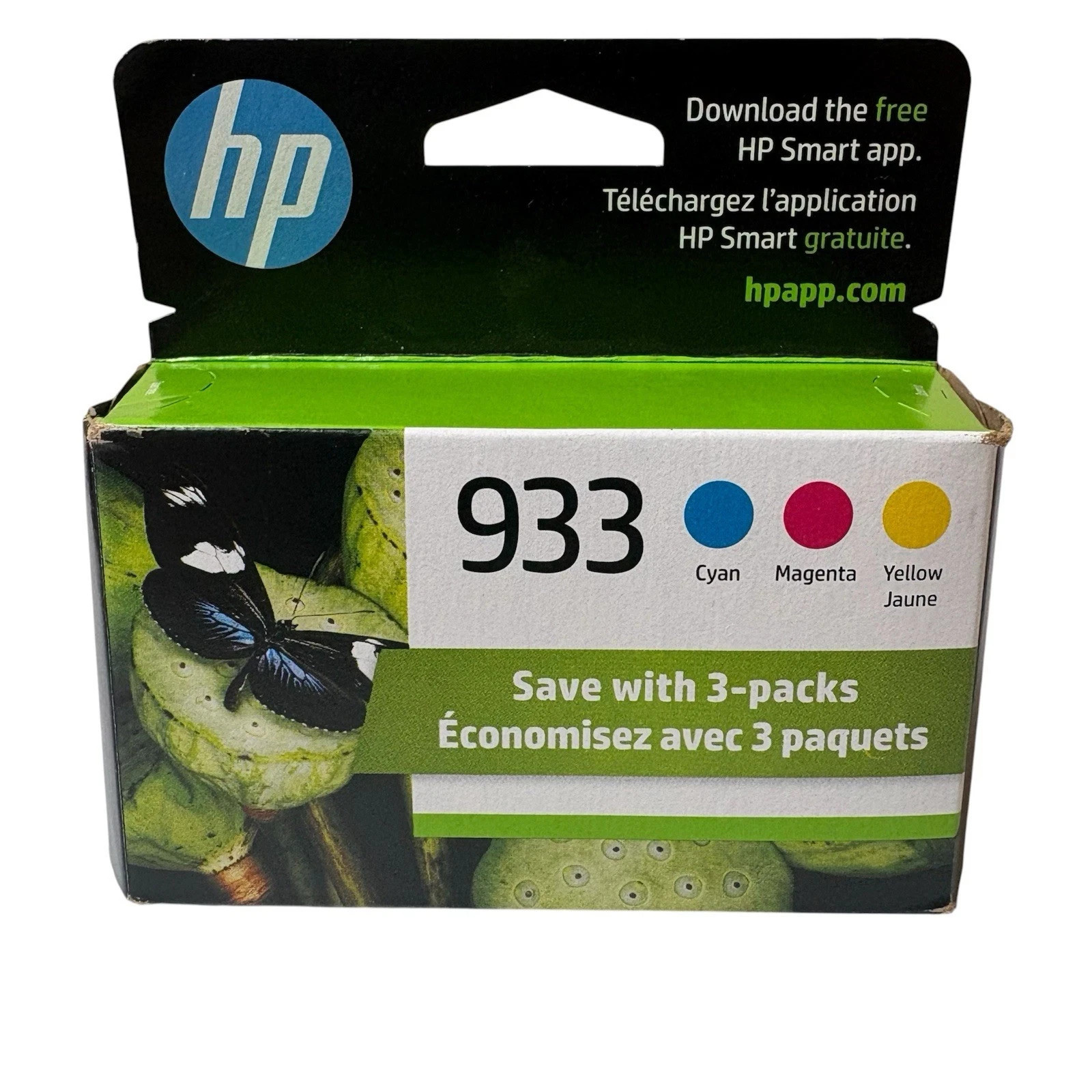 HP 933 3 Pack Ink Cartridges, Cyan, Magenta, & Yellow