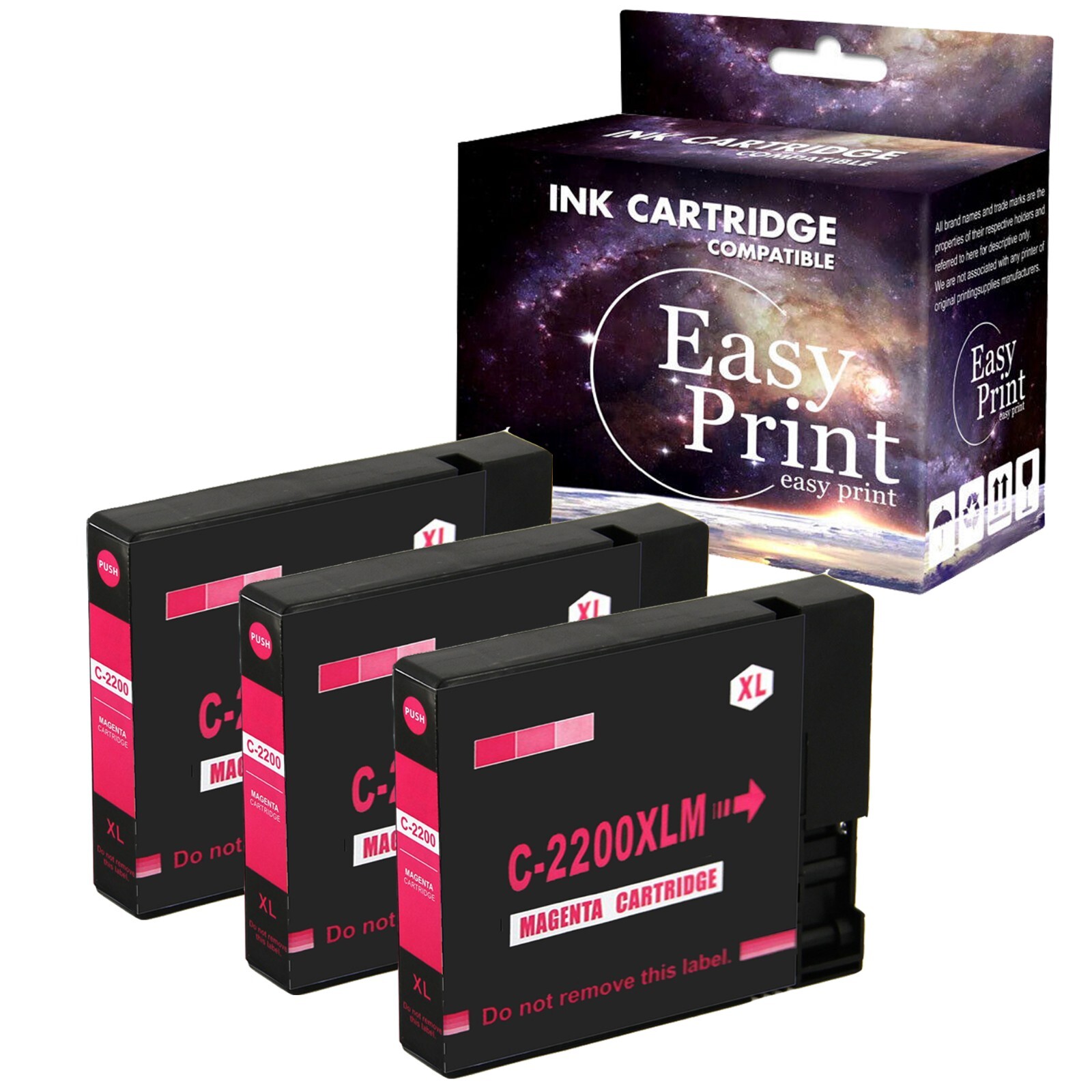 3PK PGI-2200XL Magenta Ink Cartridge for Canon Maxify MB5020 MB5120 MB5320
