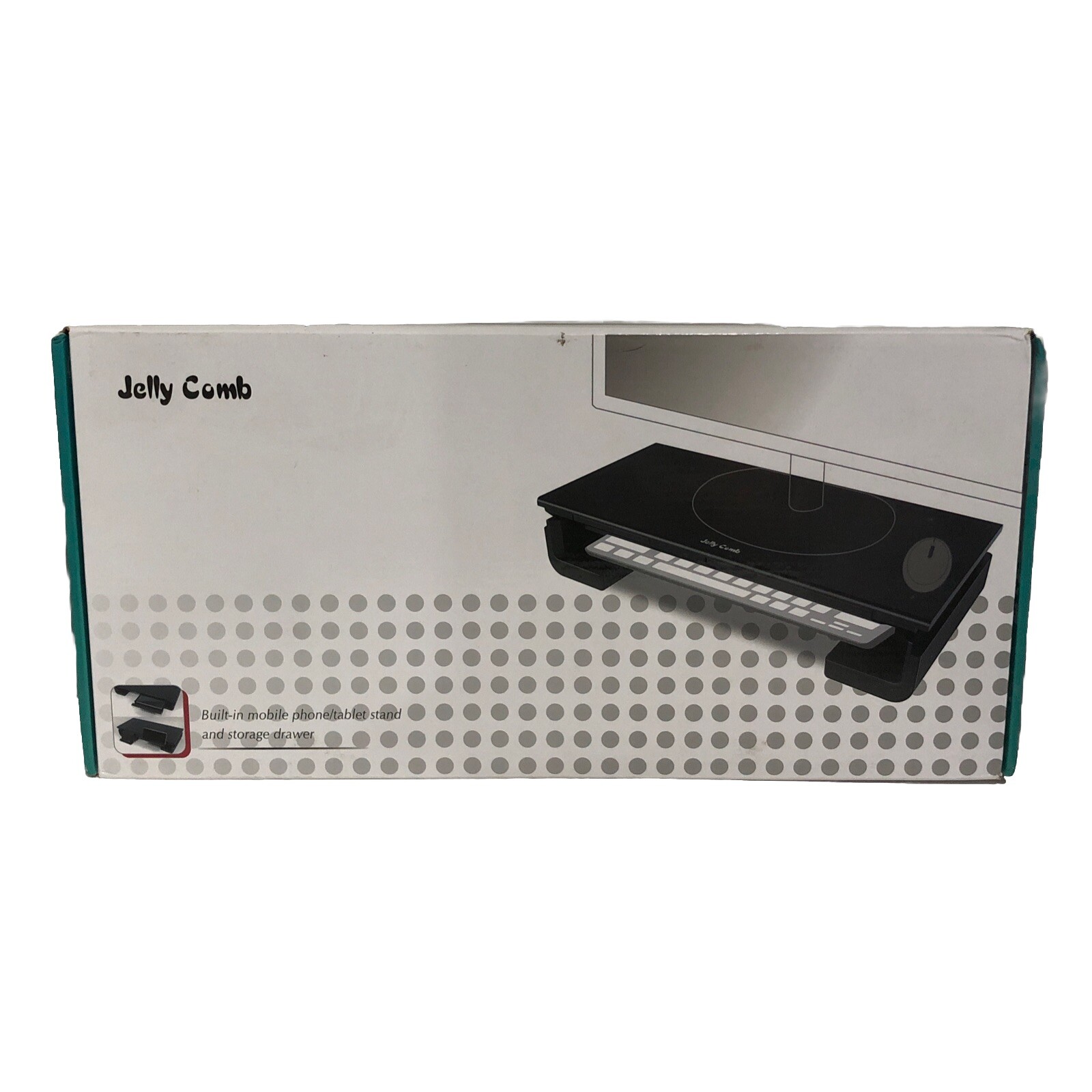 Jelly Comb Adjustable Monitor Stand Riser w/Storage Drawer Phone Stand White NIB