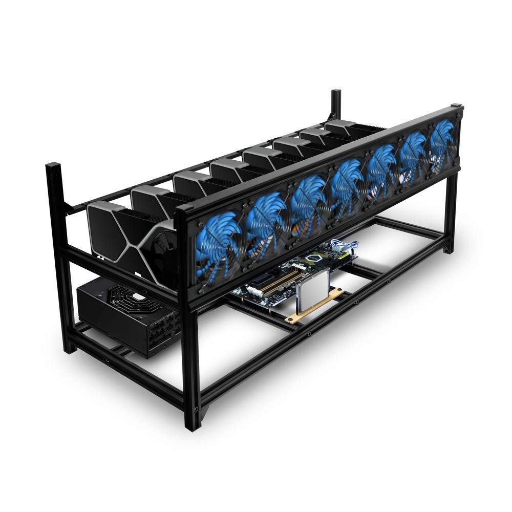 Kingwin 8 GPU Miner Rig Case Frame – Premium Stackable Aluminum Mining Enclosure