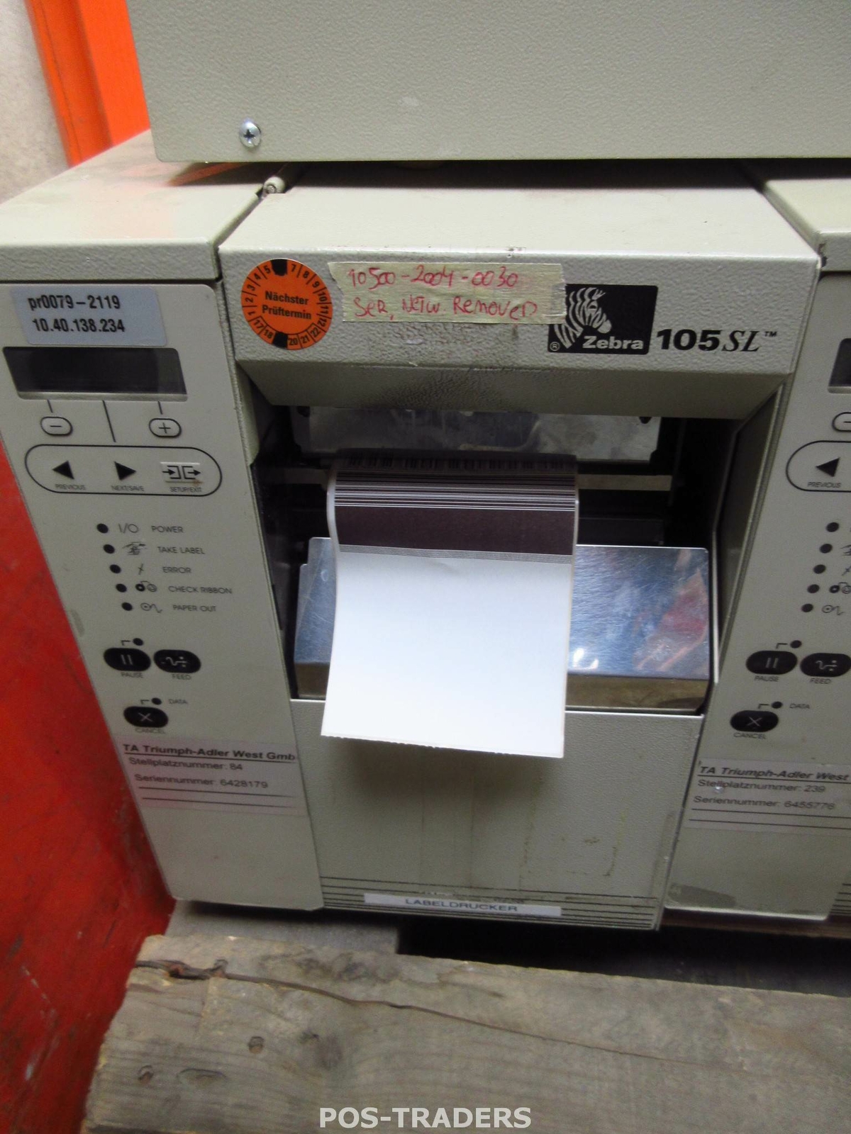 Zebra 105SL 10500-2004-0030 DT/TT SERIAL Barcode Label Printer PRINTING OK