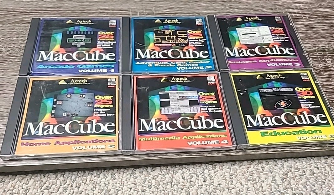 MacCube: Volumes 1 through 6 (Mac 1995) Aztech Media CD ROMs