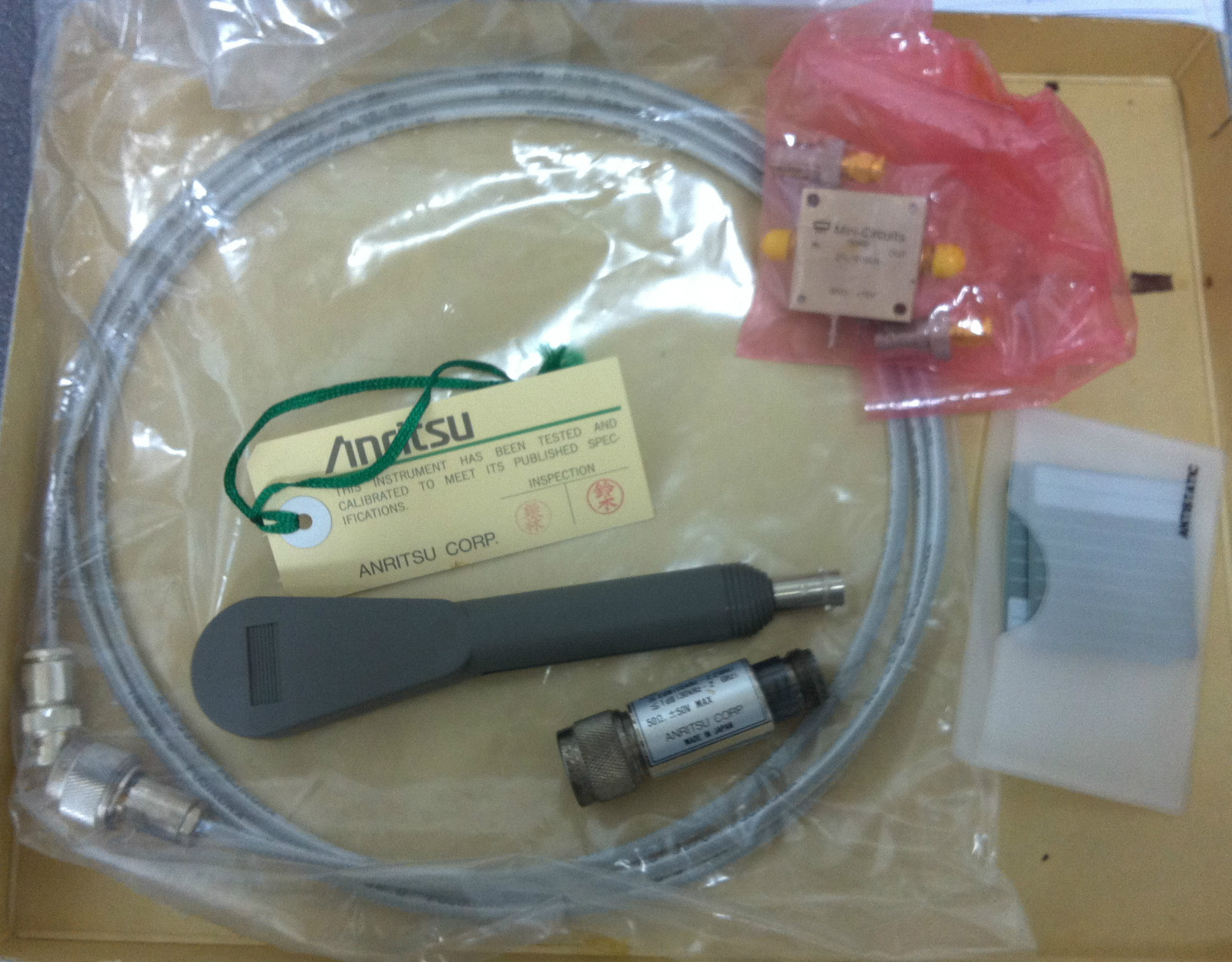 ANRITSU MA2601C EMI Probe w/MA8601A DC Block Ada. FUJIKURA RG-55/U Cable Manuals