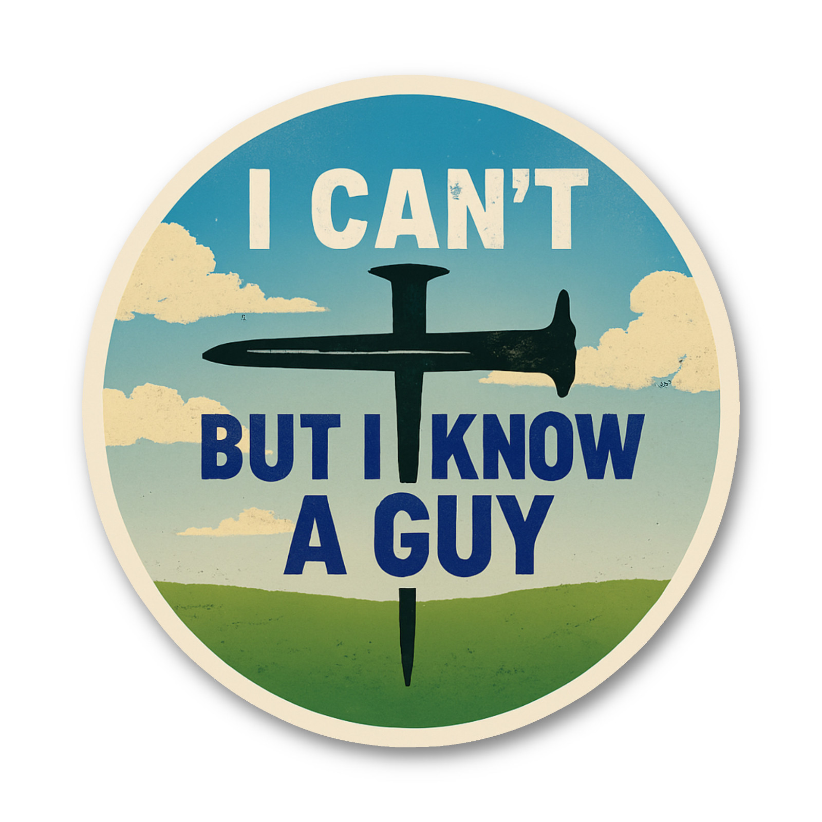 Christian Cross Sticker, I Know Jesus Decal for Laptops & Indoor Use 1.5-6"