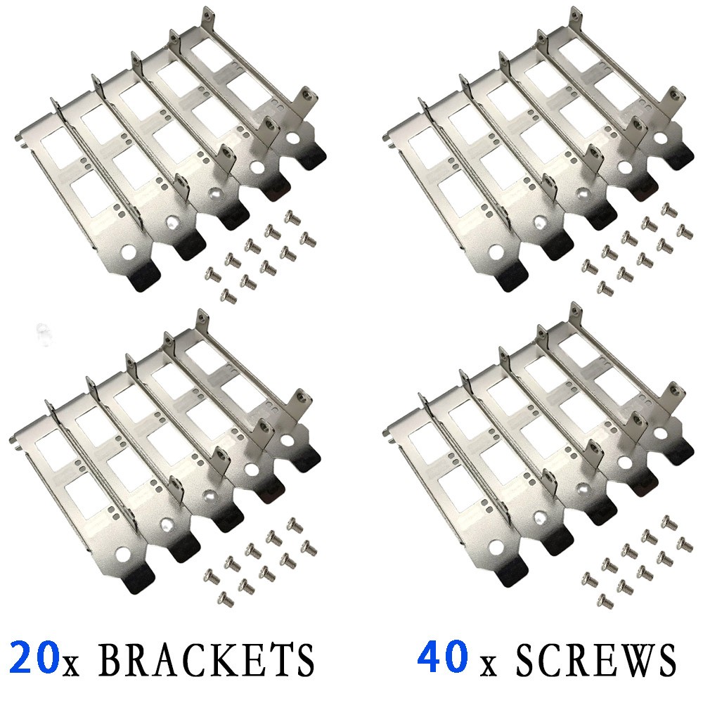 20pcs Generic Low Profile Brackets for Intel X520-DA2 X520-SR2 X520-LR2 X710-DA2