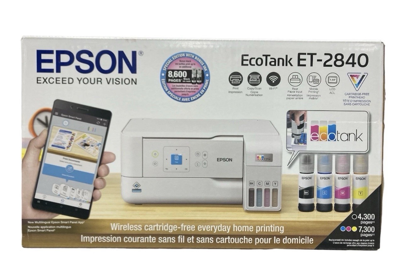 Epson EcoTank ET-2840 SE Color Inkjet All-In-One Printer, White