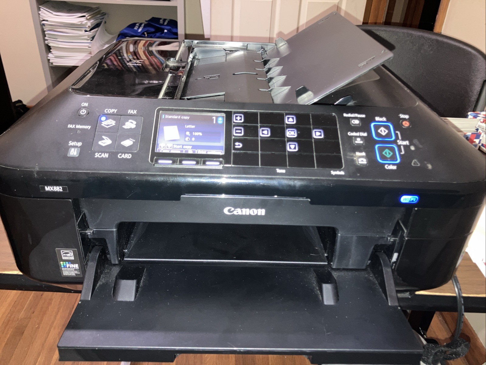 Canon PIXMA MX882 All-In-One Wireless Inkjet Printer w/ Cords Tested