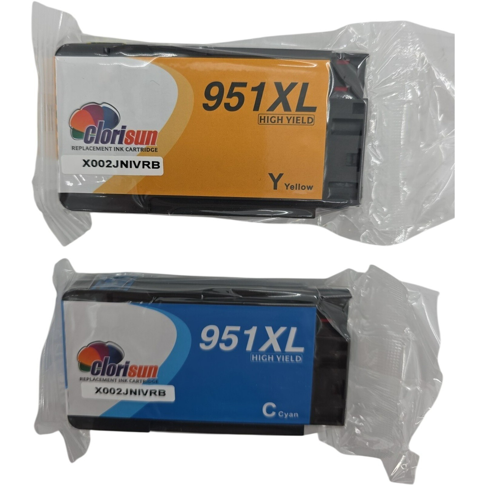 Clorisun 951XL High Yield Replacement Ink Cartridges Cyan Yellow for HP