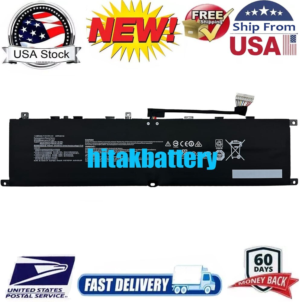 Battery For MSI GP76 Leopard 10UE 10UG 10UH BTY-M57 BTYM57 4ICP6/35/140 65Wh US