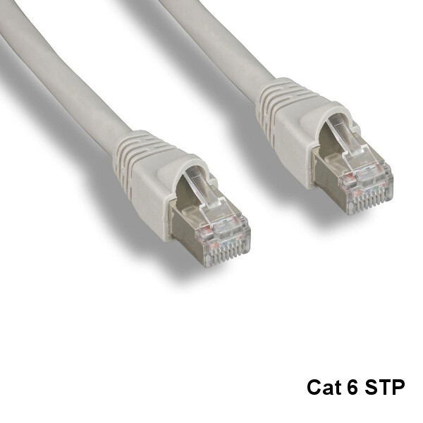 Kentek Gray 25ft Cat6 STP Cable 24AWG 550MHz RJ45 100% Pure Copper Wire Shielded