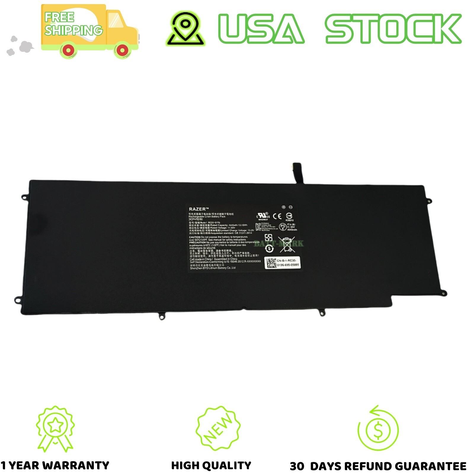 New Original RC30-0196 RZ09-0196 Battery for Razer Blade Stealth 2017 i7-7500U