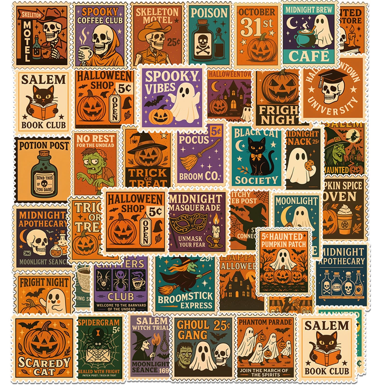 100 Pcs Halloween Party Stickers 2 to 3.5 Inch