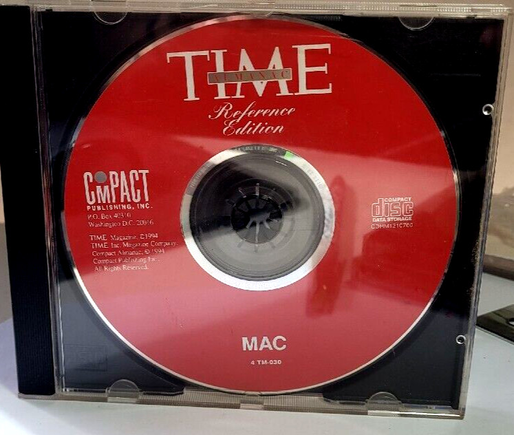 1994 Time Almanac Reference Edition Macintosh CD-ROM Jewel Case-UNUSED-One-Owner