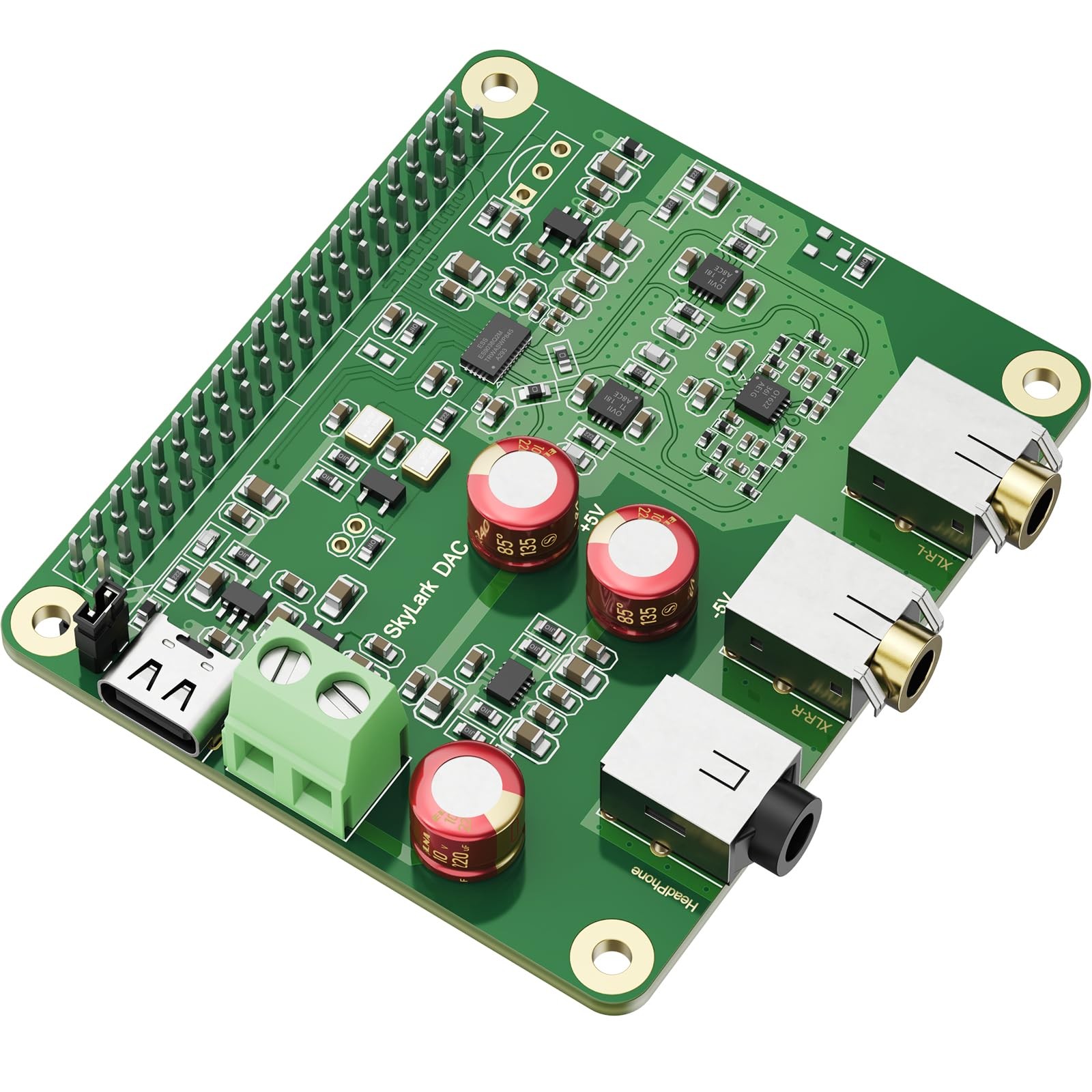 HiFi DAC Pro Hat with ES9038Q2M chip compatible Raspberry Pi 5/4/3B+/3B/Zero