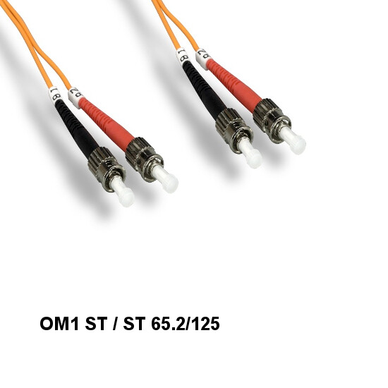 10M OM1 62.5/125 Fiber Optic Cable MultiMode Duplex ST/ST 2.0mm Data ATM Network