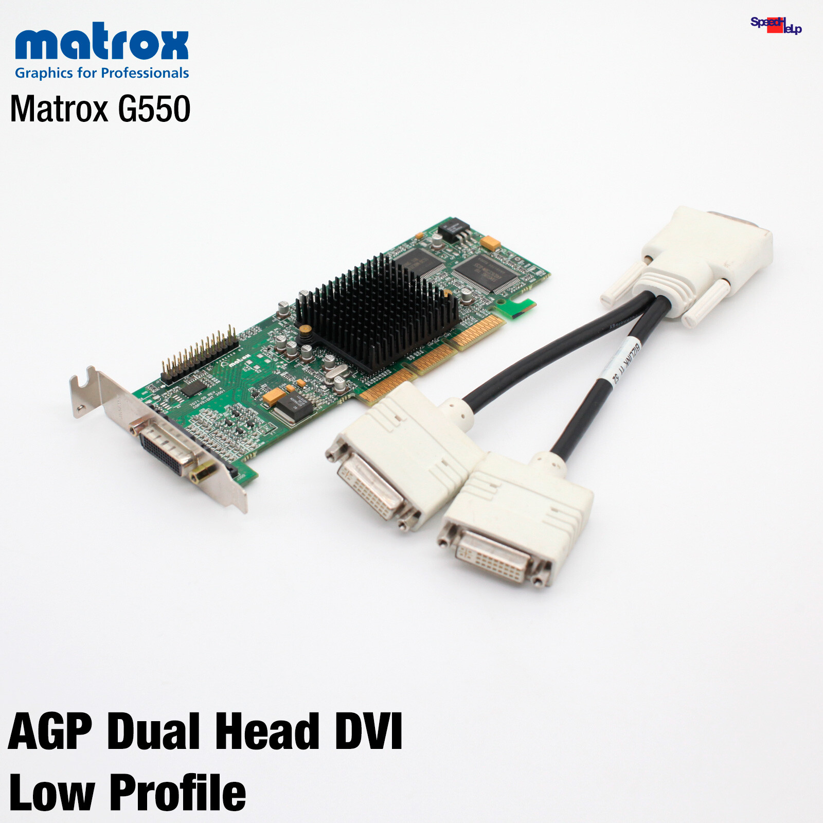 LOW PROFILE GRAPHICS CARD MATROX G550 G55MADDA32DB DUAL HEAD DVI 32MB VIDEO CARD
