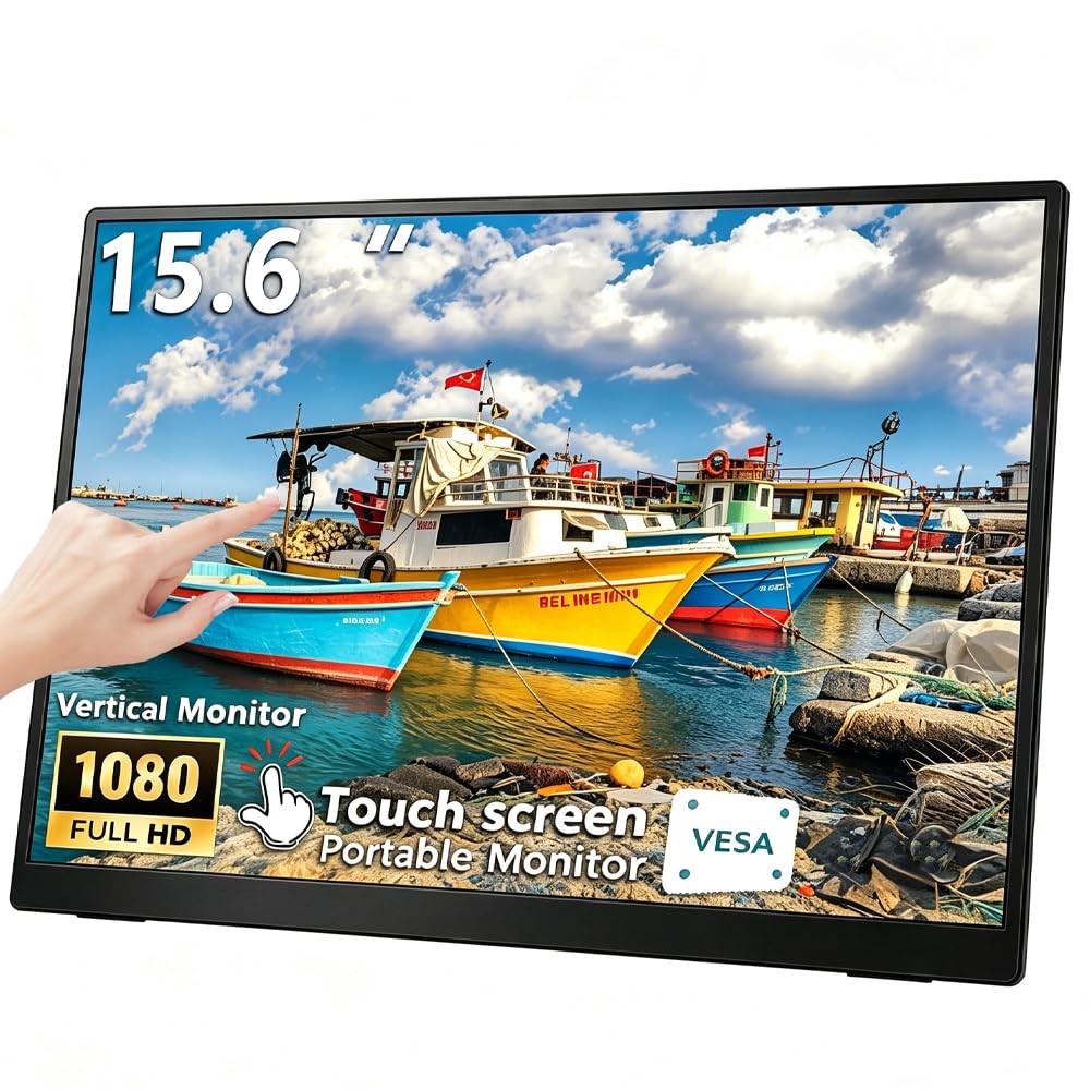 15.6''Portable Touchscreen Monitor 1080P VESA USB-C Vertical Monitor
