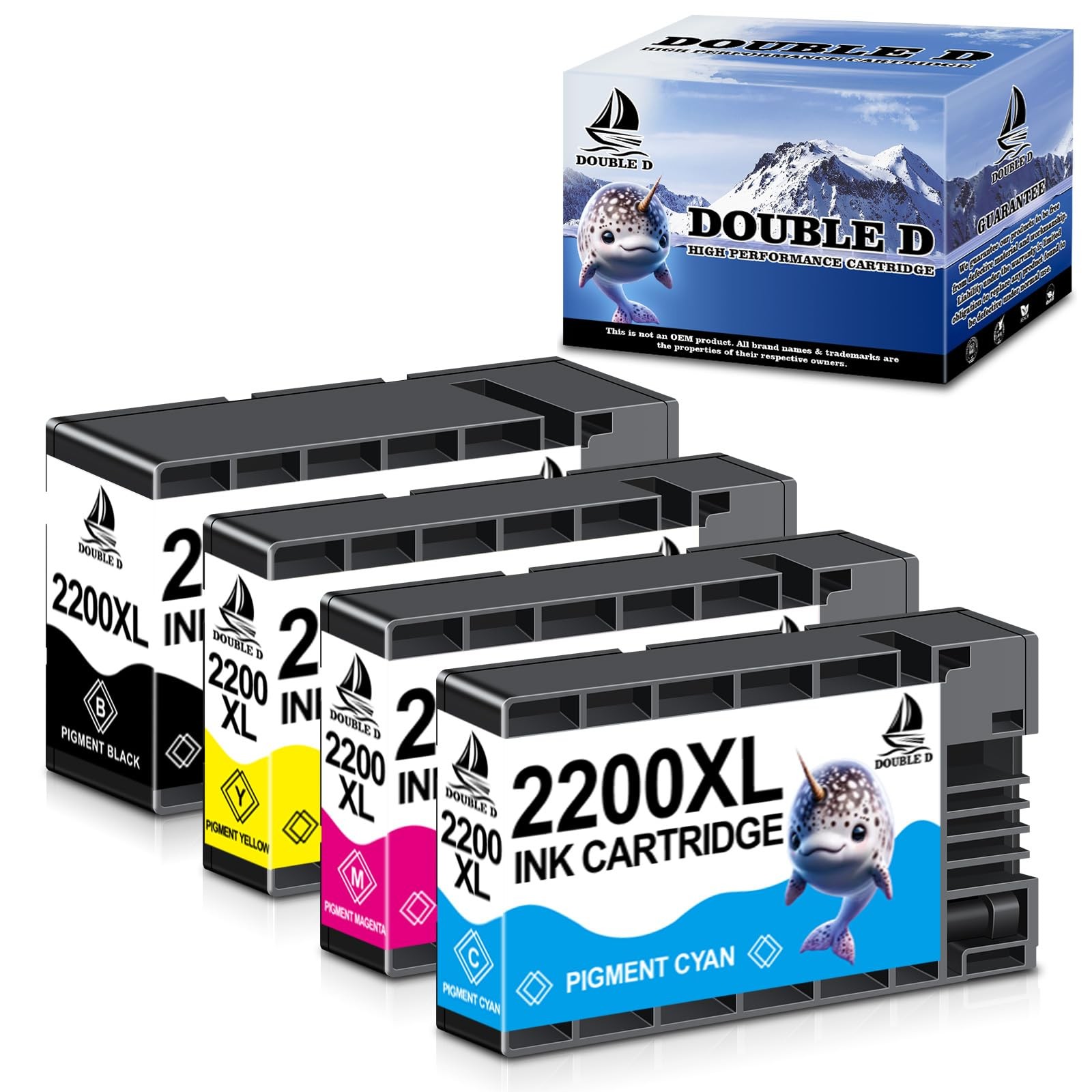 DOUBLE D PGI-2200XL Ink Cartridges for Canon Maxify MB5320 MB5420 MB5020 4 Pack