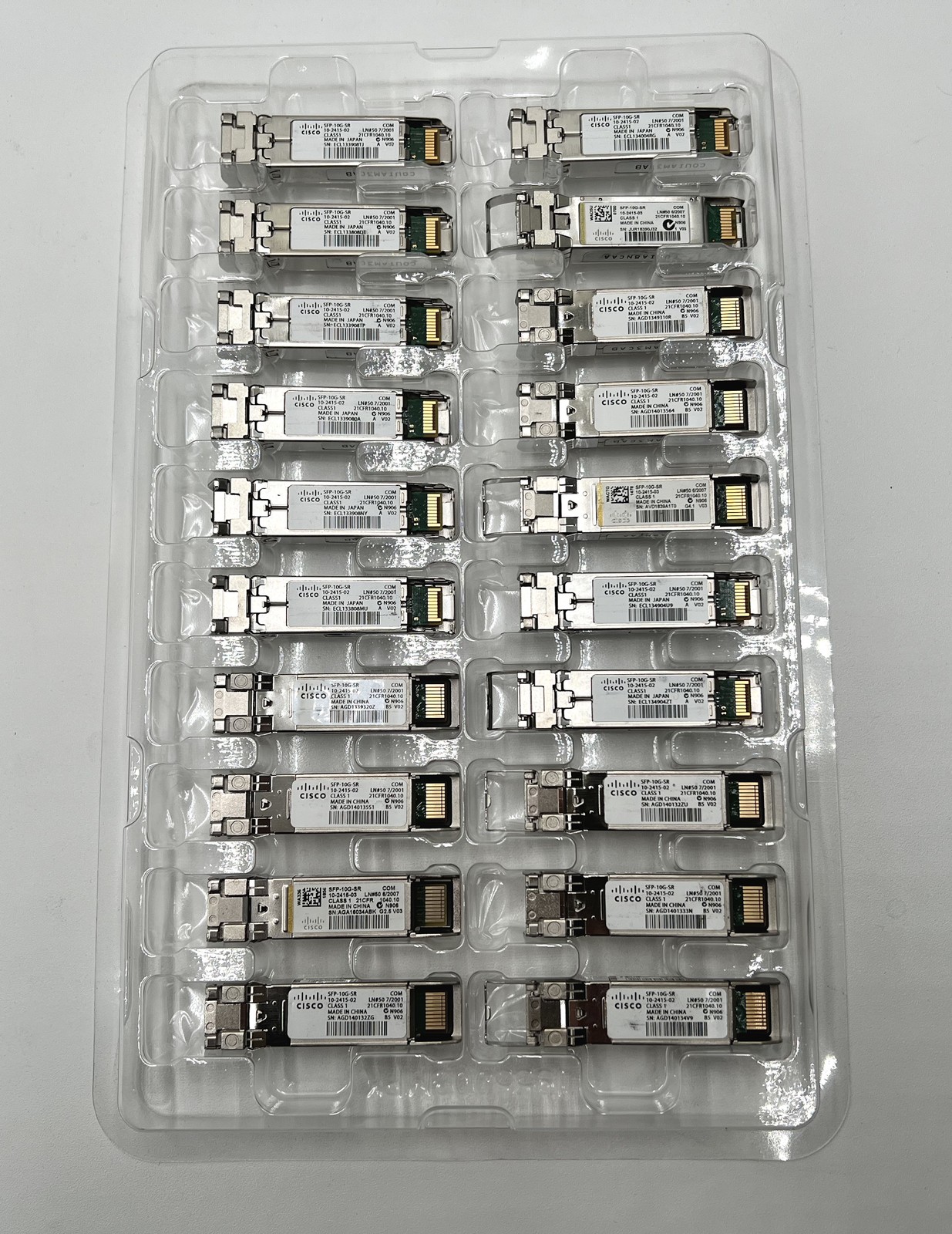 *Lot of 20* Cisco SFP-10G-SR Transceiver Modules
