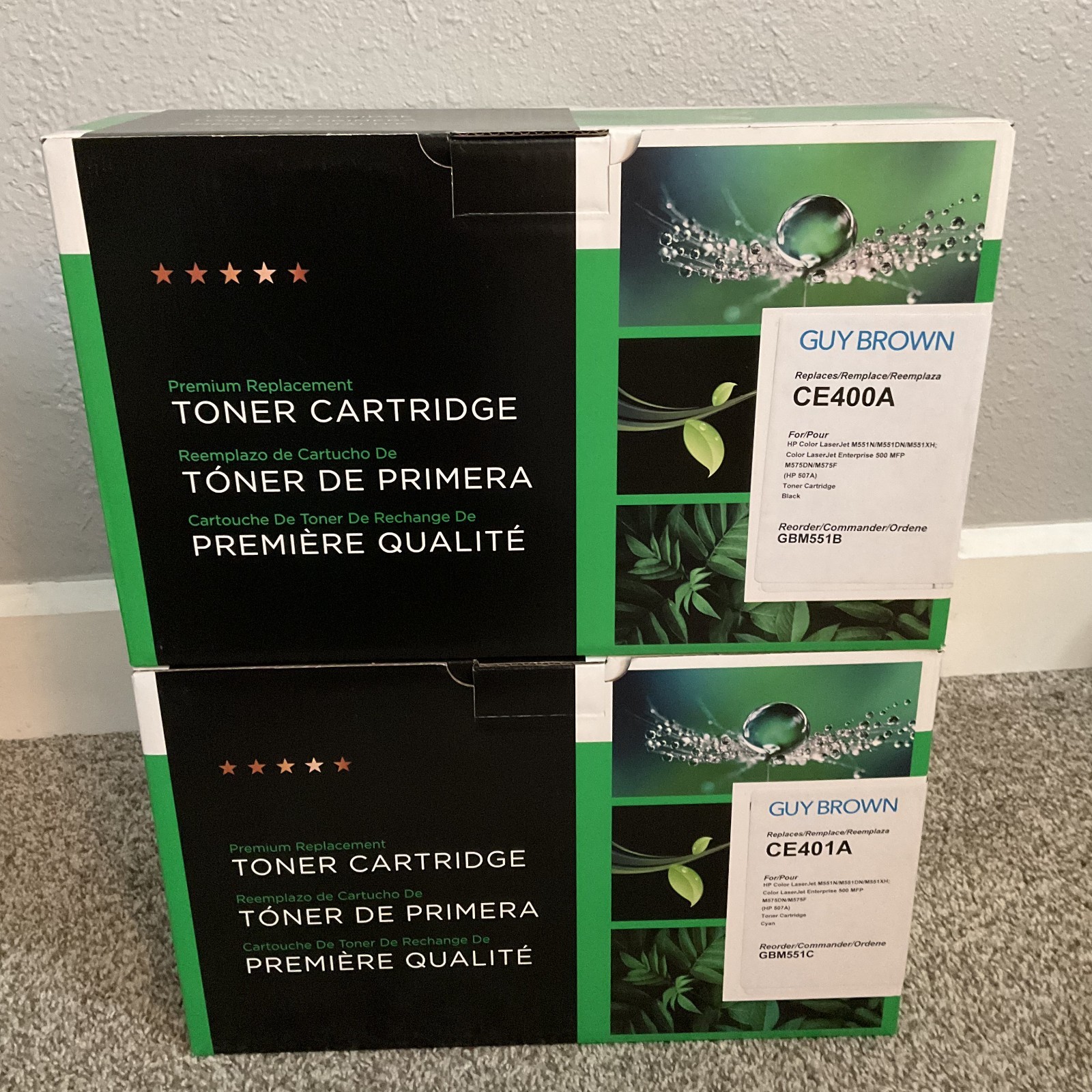 Compatible Toner Cartridge HP 507A CE400A CE401A Black Cyan 500MFP M551N