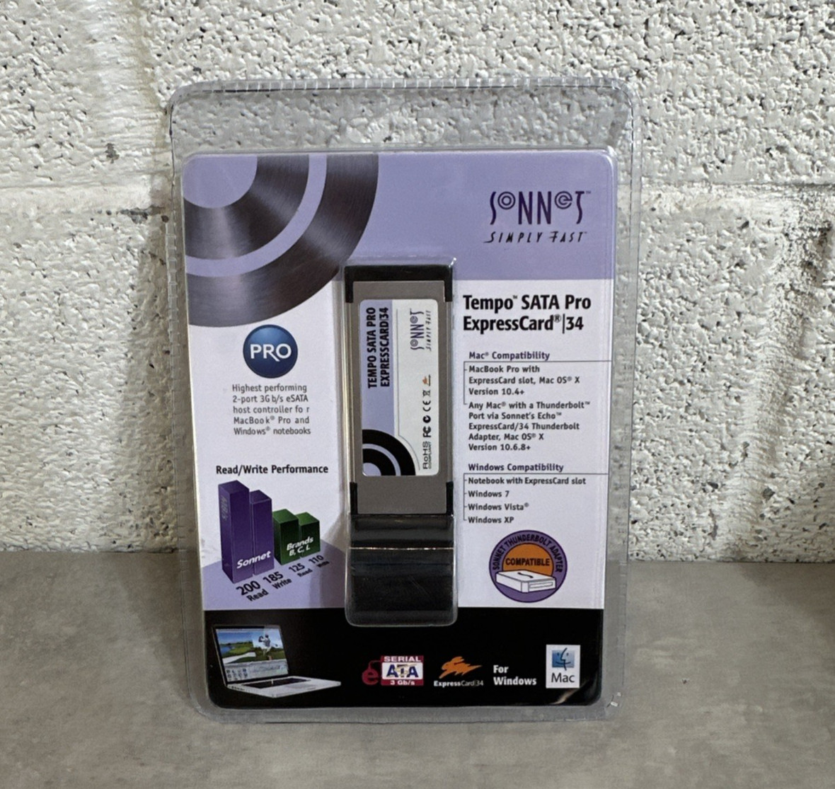 NEW - Sonnet Tempo SATA Pro ExpressCard/34 – 2-Port 3Gb/s eSATA Host Controller