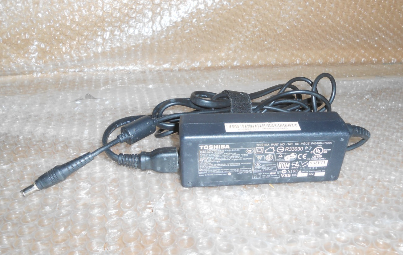TOSHIBA ADP-75SB AB LAPTOP CHARGER PA3468U-1ACA