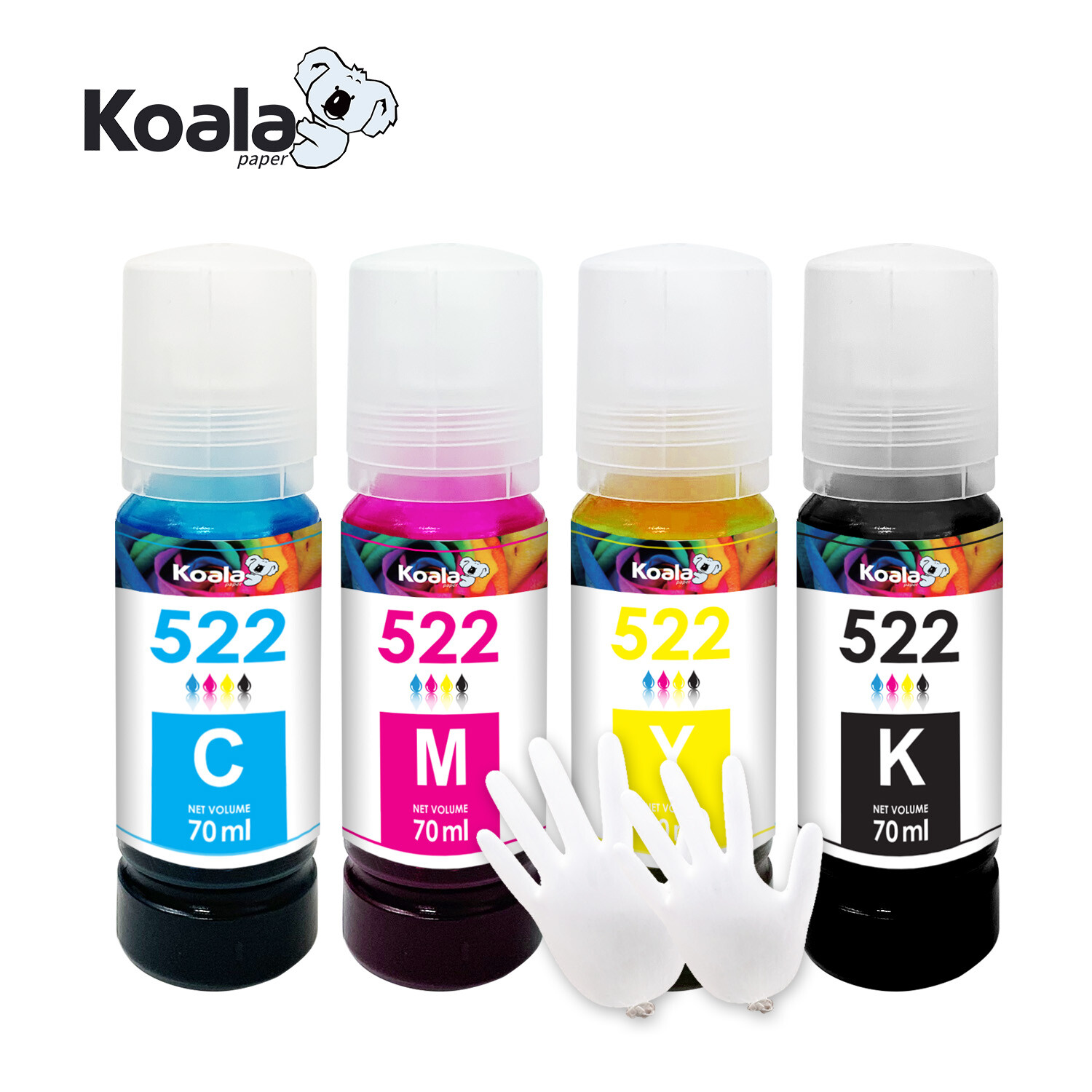 4PK Koala 522 Ink Compatible with T522 ET-4800 ET-2720 ET-4700 2400 2800 2803