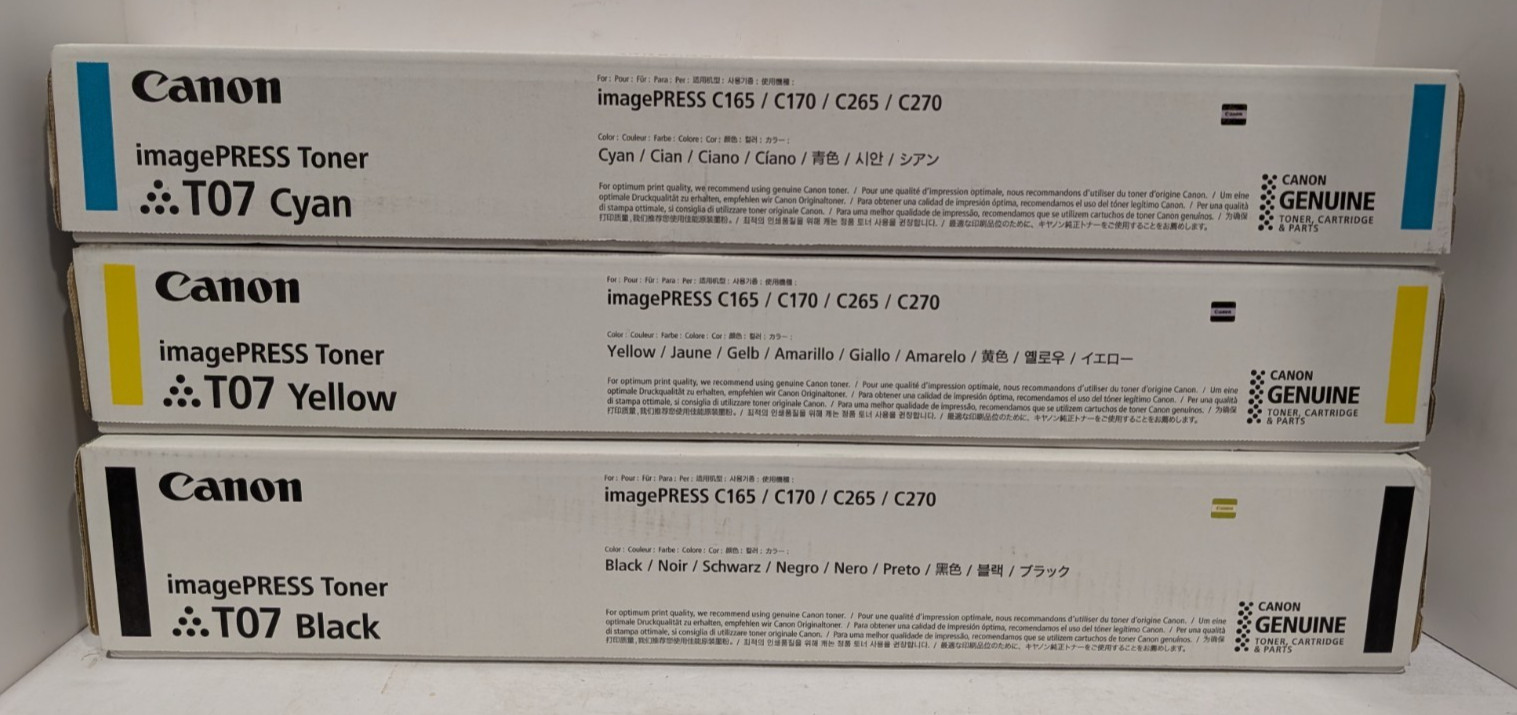 Canon Genuine imagePRESS T07 Toner Bundle for C170, C165, C262, C270
