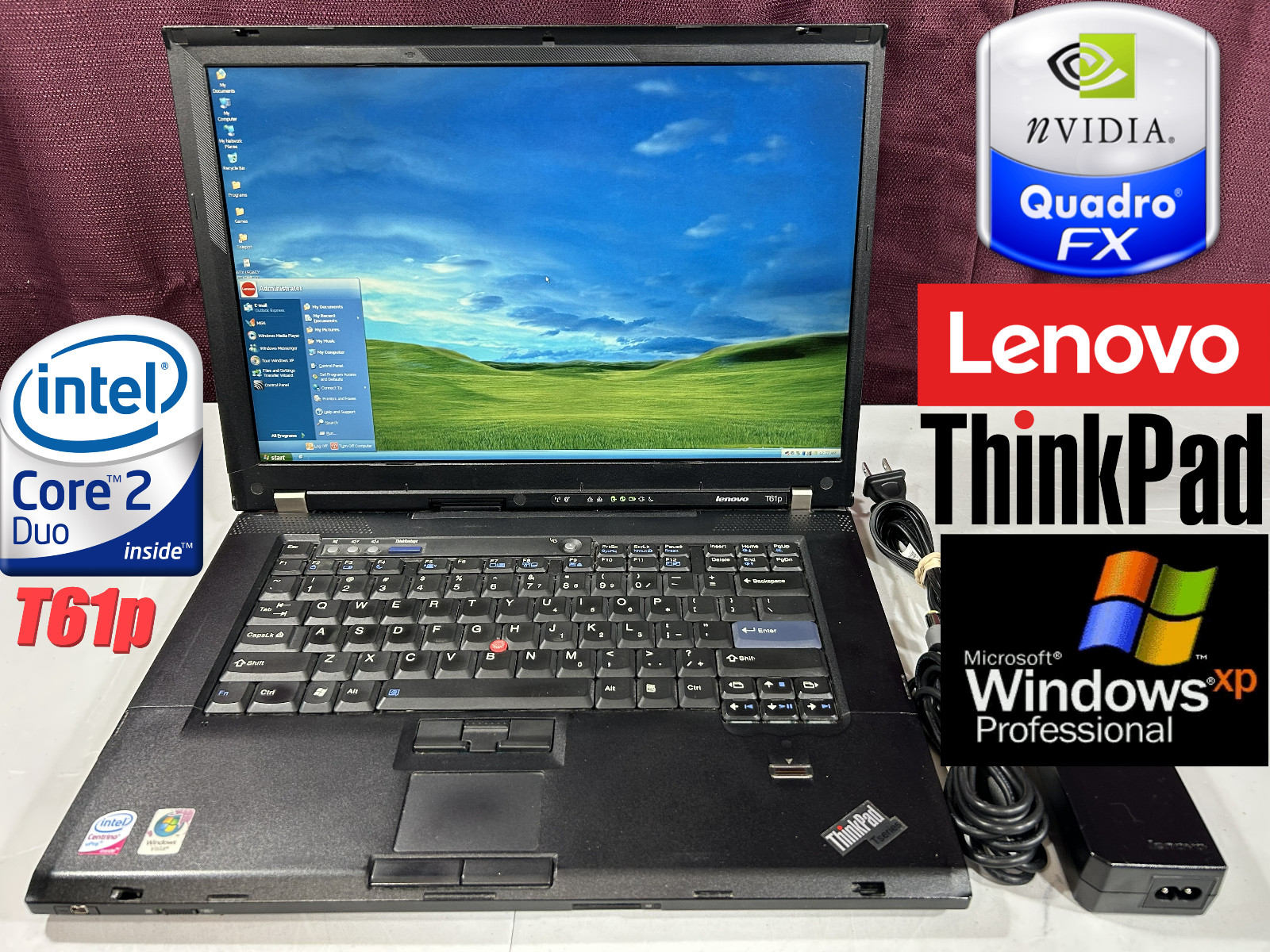RESTORED Windows XP Vintage Retro Classic Gaming Laptop PC Lenovo ThinkPad T61p