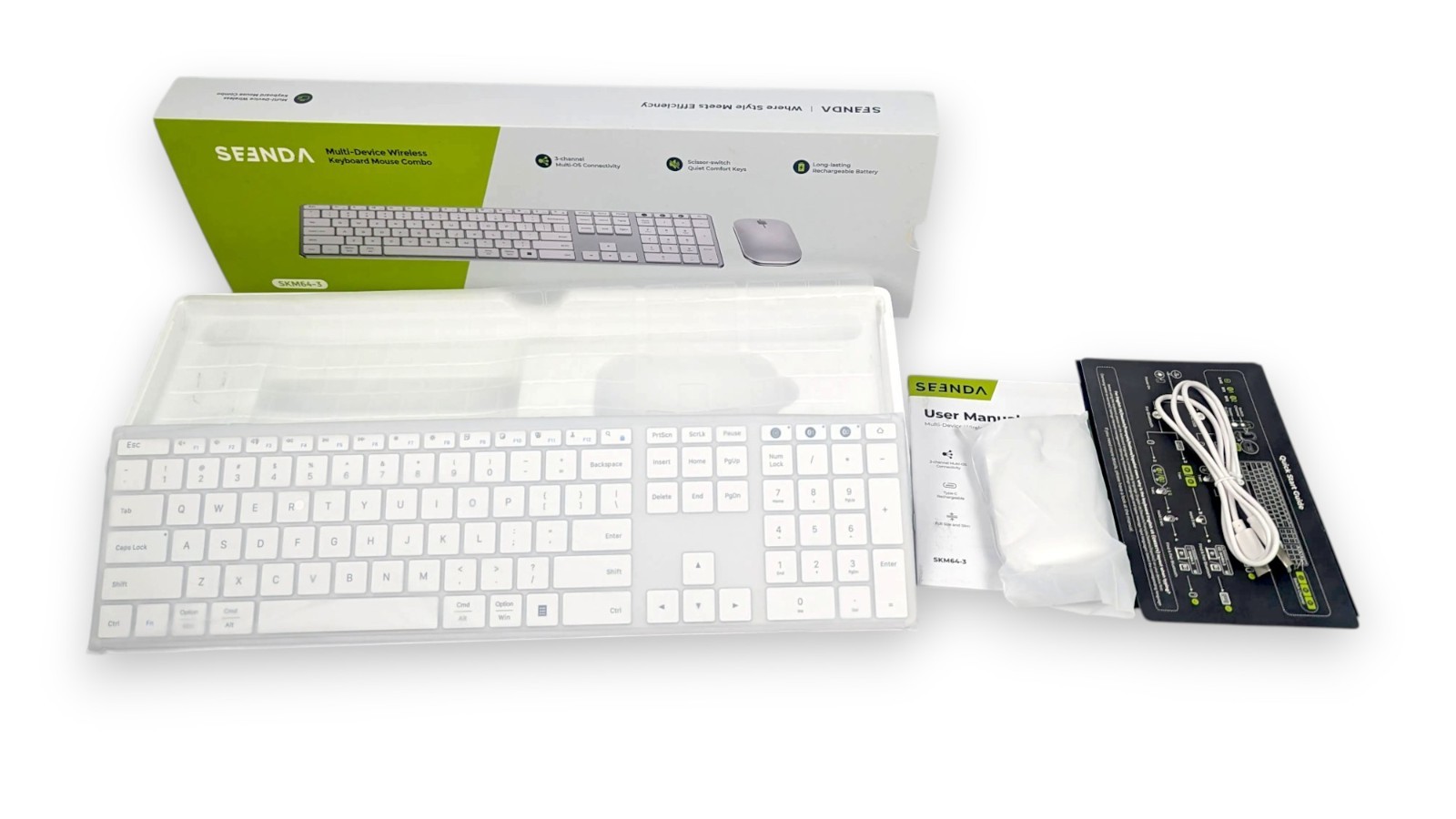 KM64-3 Triple‑Device Wireless Keyboard 
