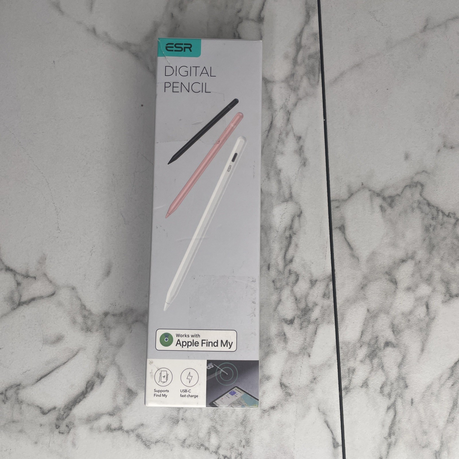 ESR Geo Digital iPad Pencil Find My Compatible USB-C Stylus Black A8