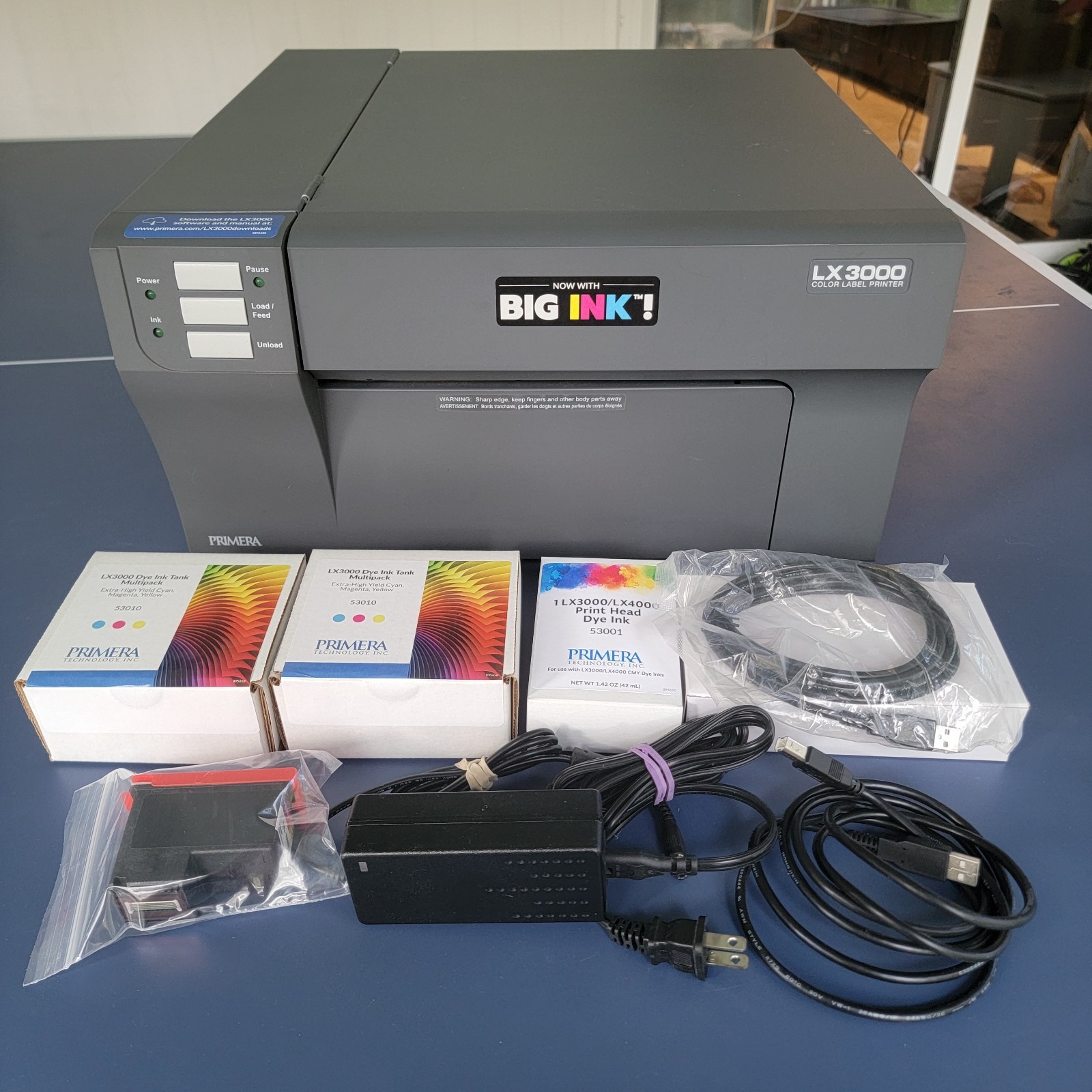 Primera LX3000 Color Label Printer – 2 New Ink Sets New Print Head Extra Cords