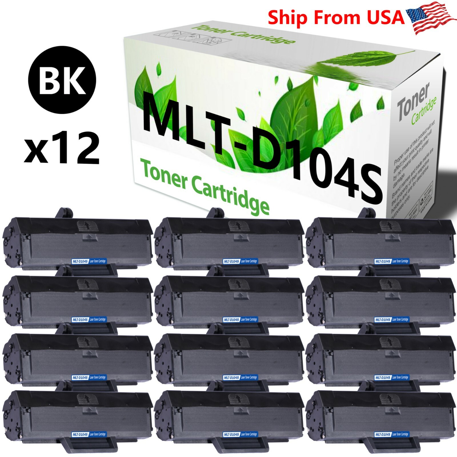 12PK Compatible MLT-D104S D104S Toner Cartridge For ML-1864 Laser Printers
