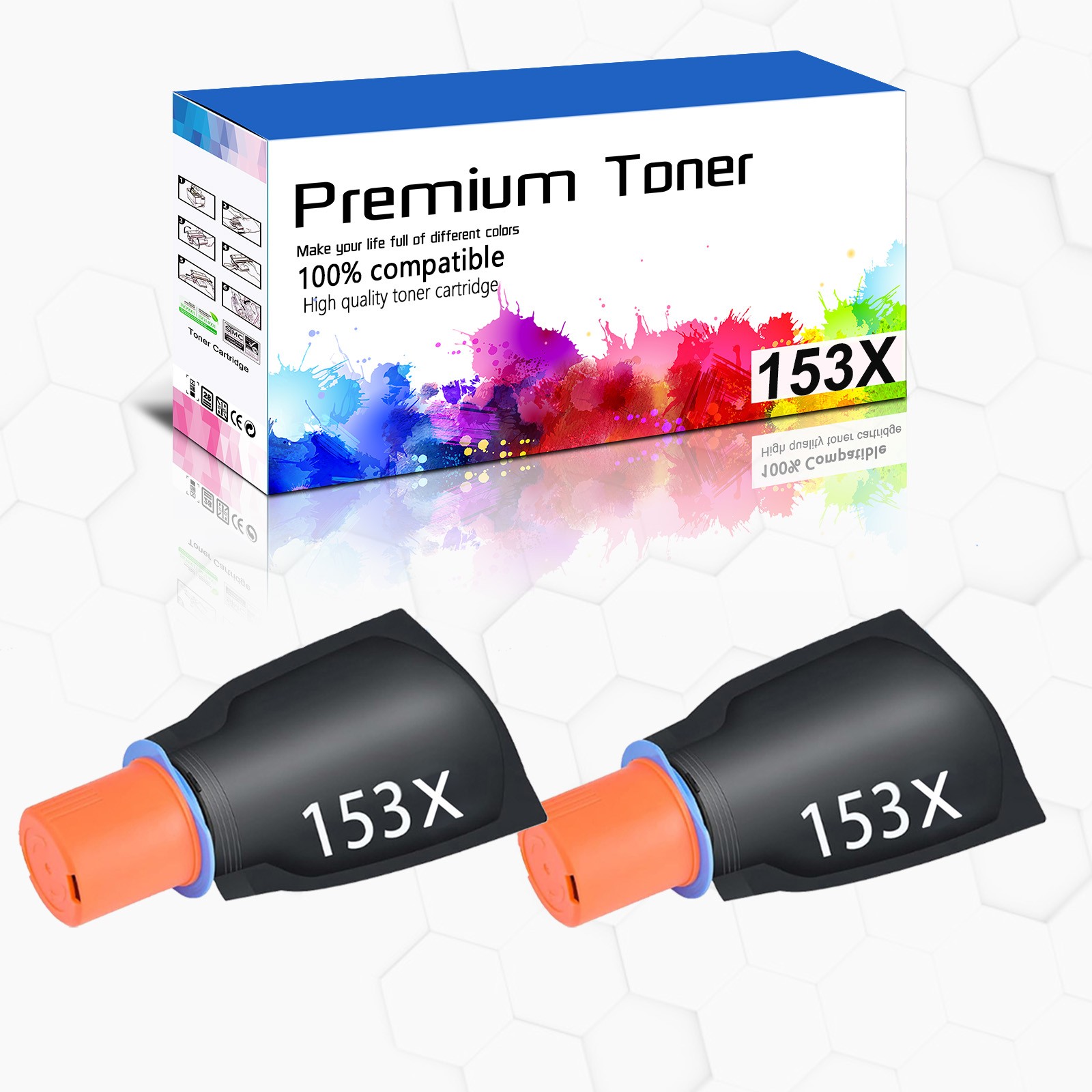 2PK W1530X Compatible HP 153X Black Toner Reload Kit For Laser Tank 2504 2504dw