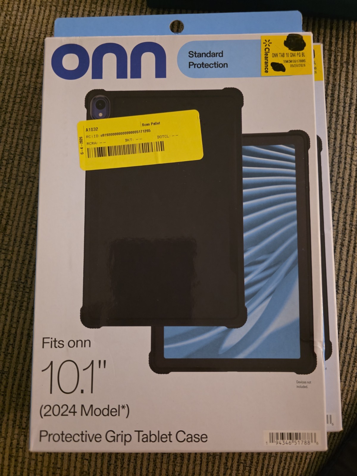 ONN Protective Grip Tablet Case Fits 10.1” (2024 Model) Standard Protection 