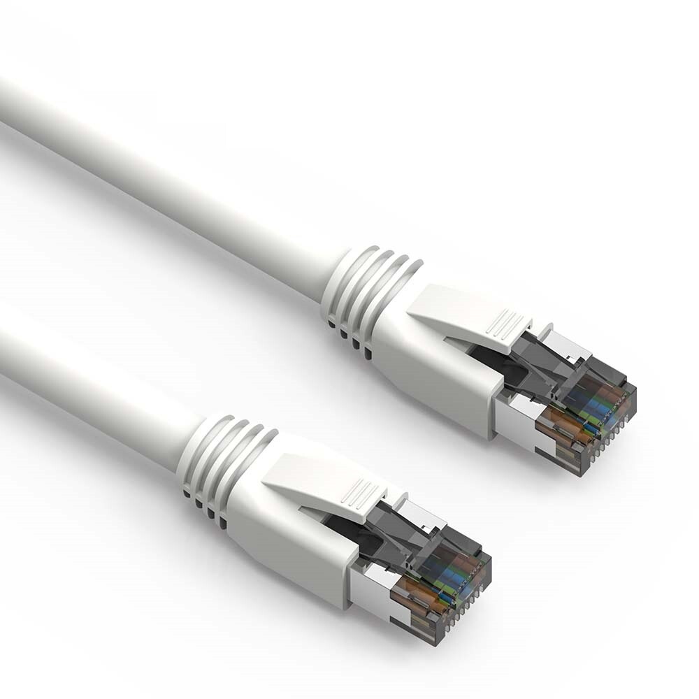 Fuji Labs Cat8 S/FTP Ethernet Network Cable 2GHz 40G (Cat 8, White)