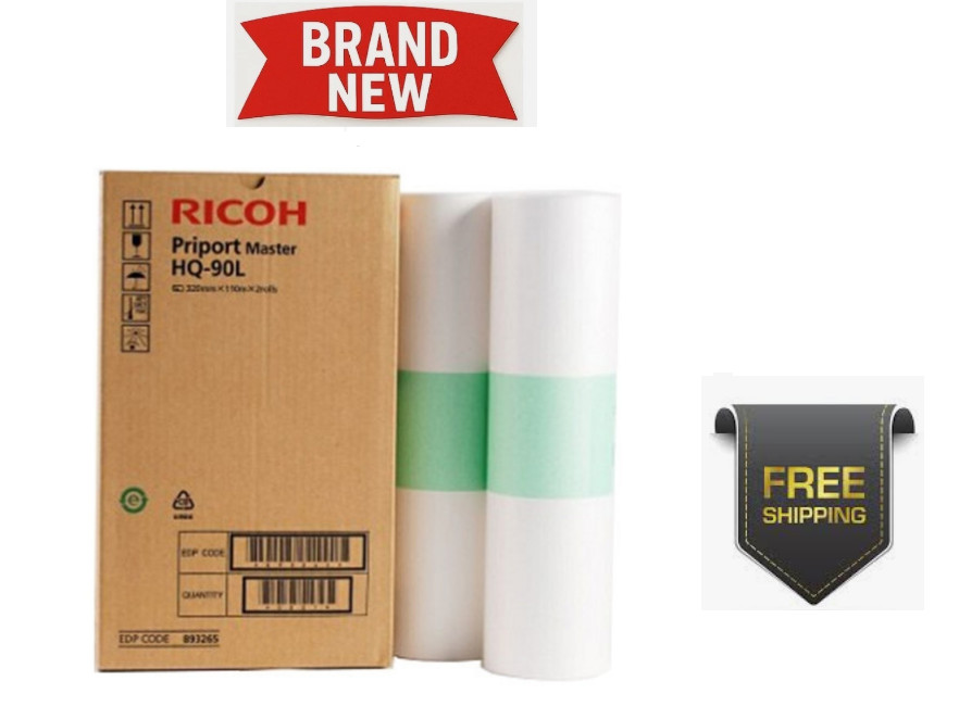 Genuine Ricoh (893265) Master Rolls Compatible with HQ-90L, Box of 2