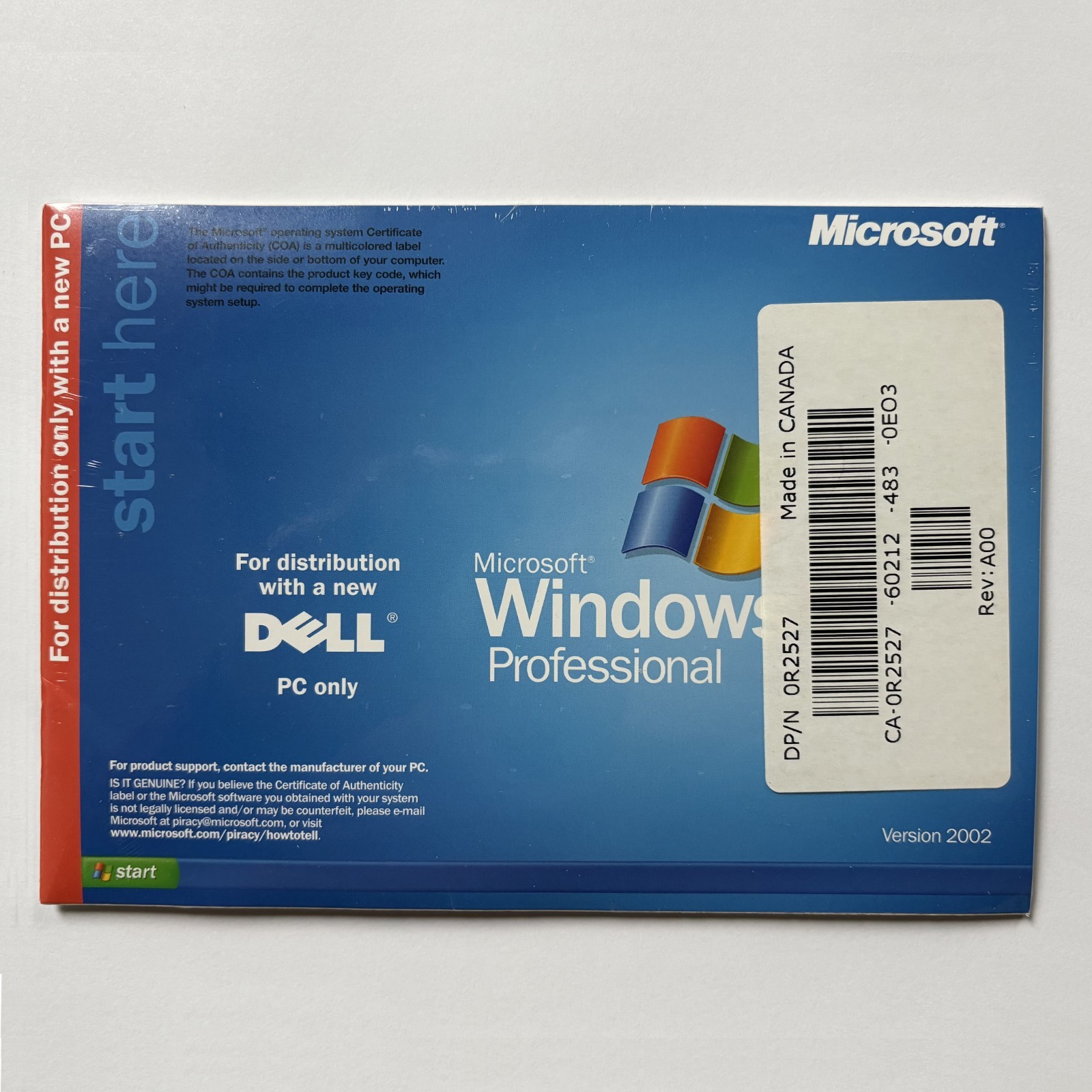 NEW SEALED 2003 Dell Windows XP Professional w/ SP1a 32-bit OS Reinstallation CD
