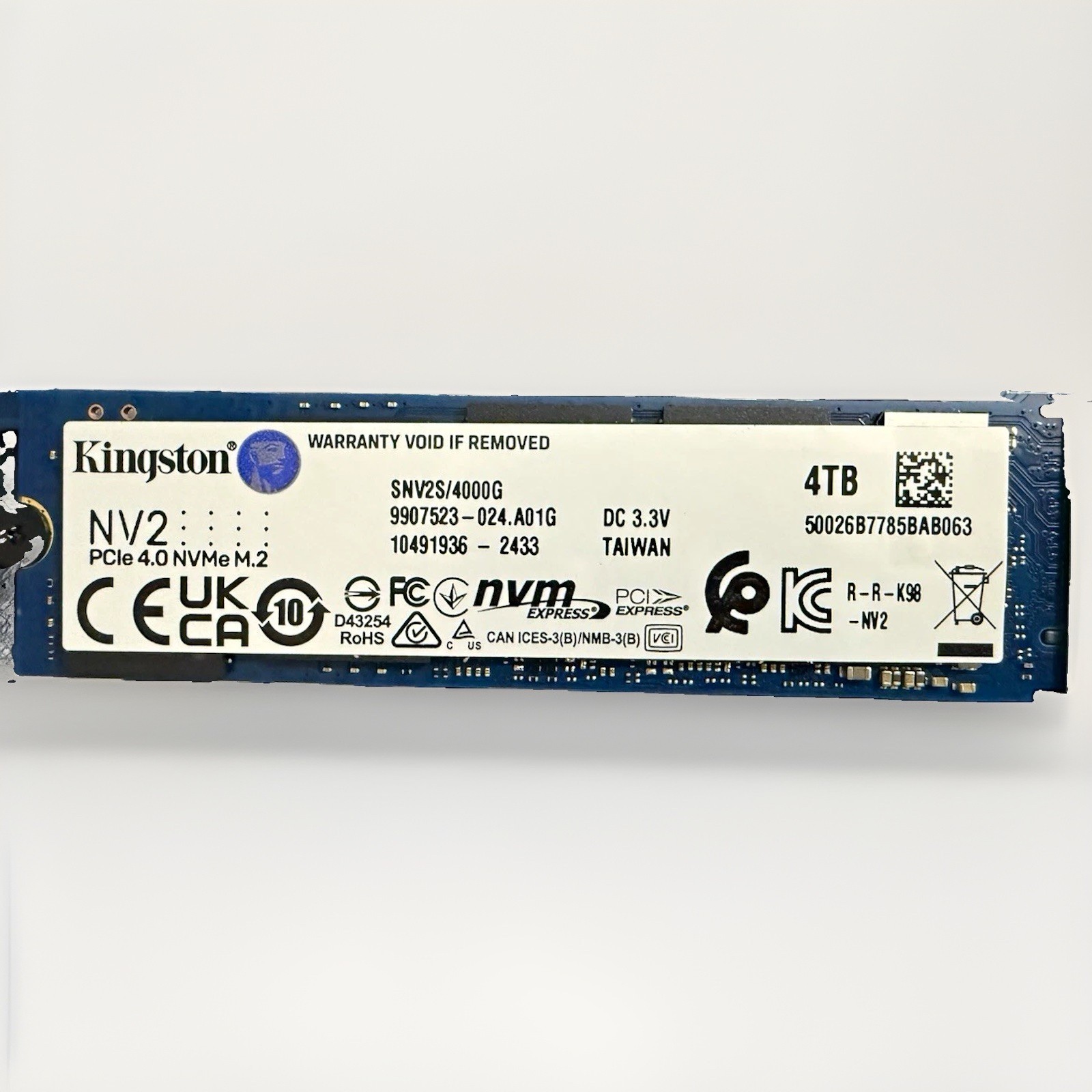 Kingston NV2 4TB NVMe PCIe M.2 Internal SSD for PC/Laptop SNV2S/4000G