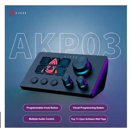 AJAZZ AKP03E 12-Key Programmable Macro Keyboard Mini Custom Keypad