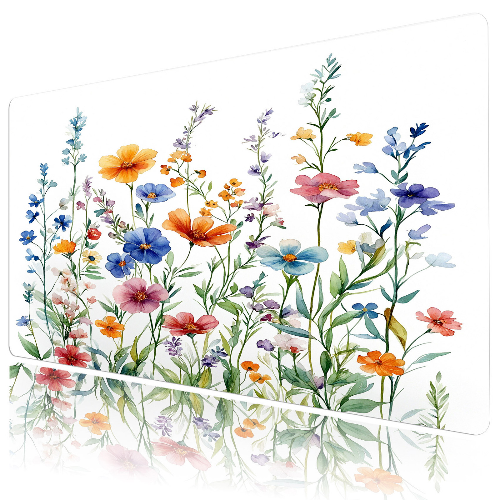 Colorful Flower Mouse Pad Green Plant Desk Mat for Keyboard and Mouse Desk Pad