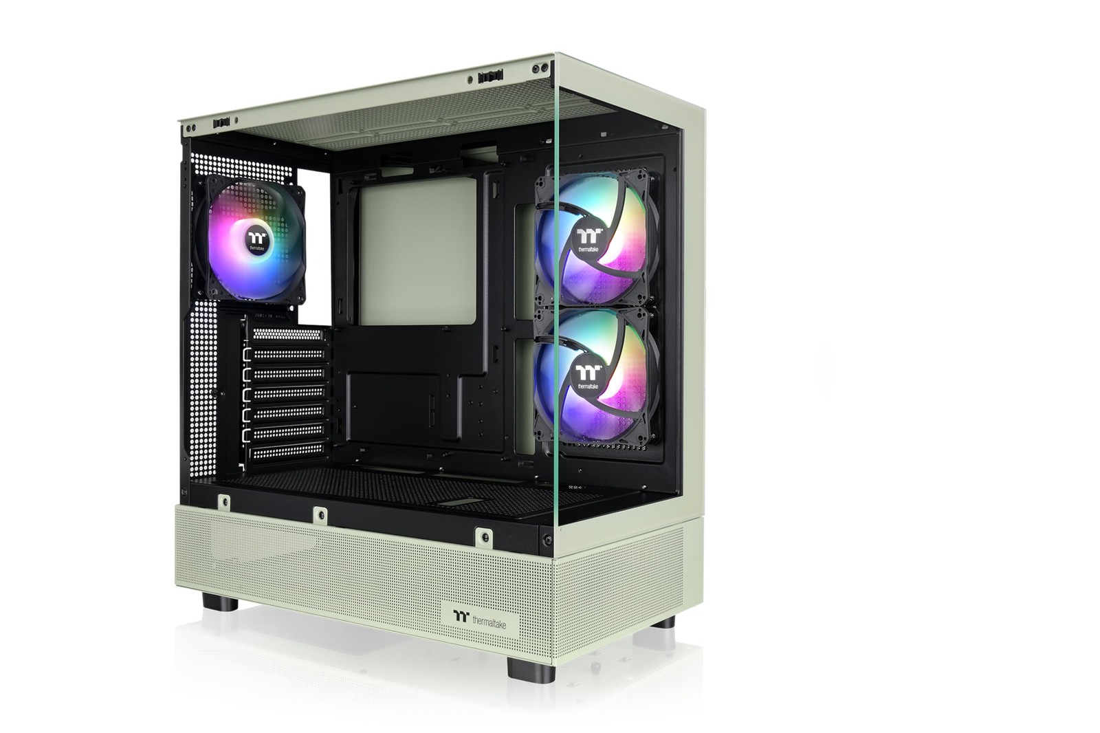 Matcha Green Mid Tower Pc Chassis With Tempered Glass And Argb Fans