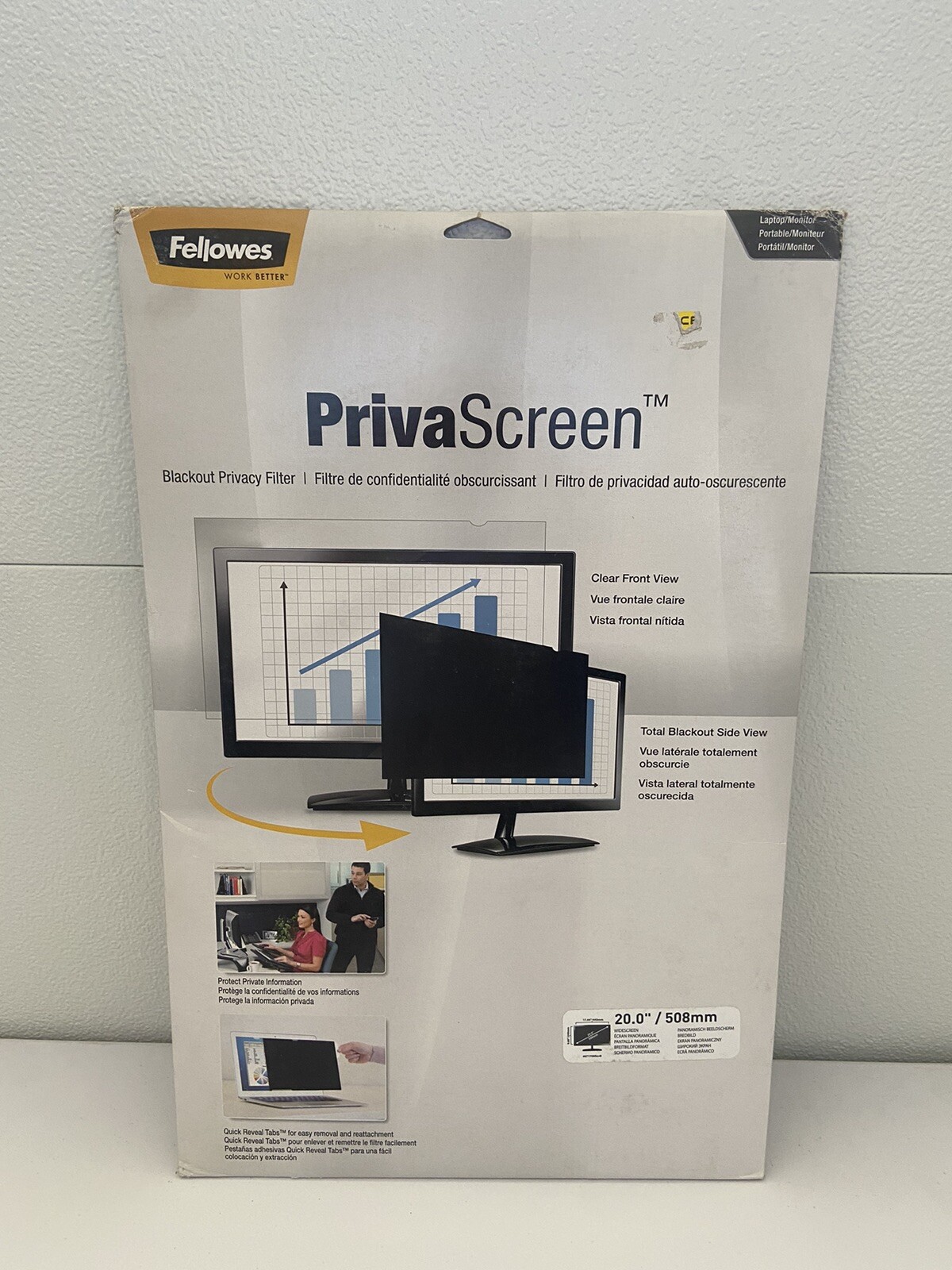 Fellowes PrivaScreen Blackout Privacy Filter for 20" Monitor Widescreen CRC48131