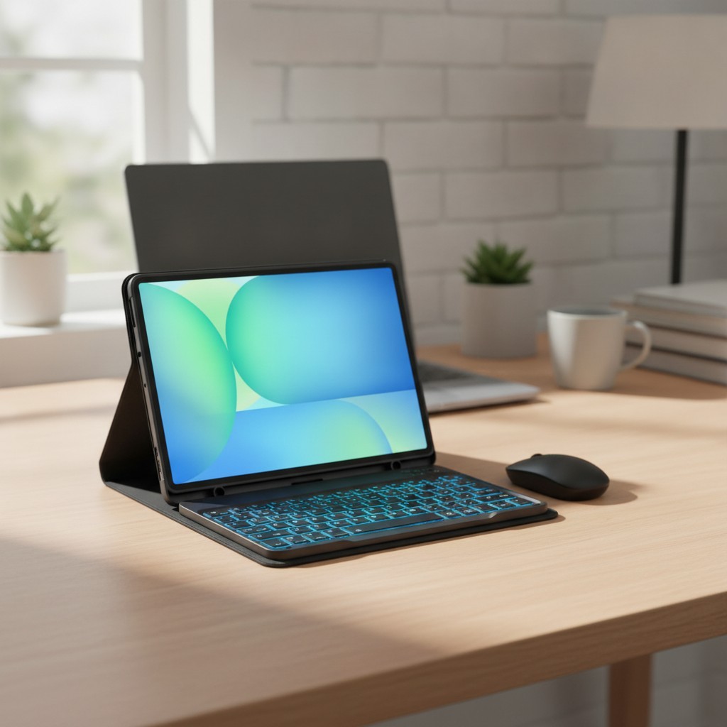 Multi-Functional Galaxy Tab S10 FE Case with Adjustable Angles, Keyboard & Mouse