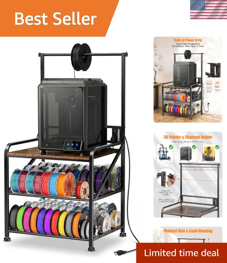 Sturdy 3D Printer Stand & Filament Storage Rack - Heavy Duty Organizer 29.2x23.2