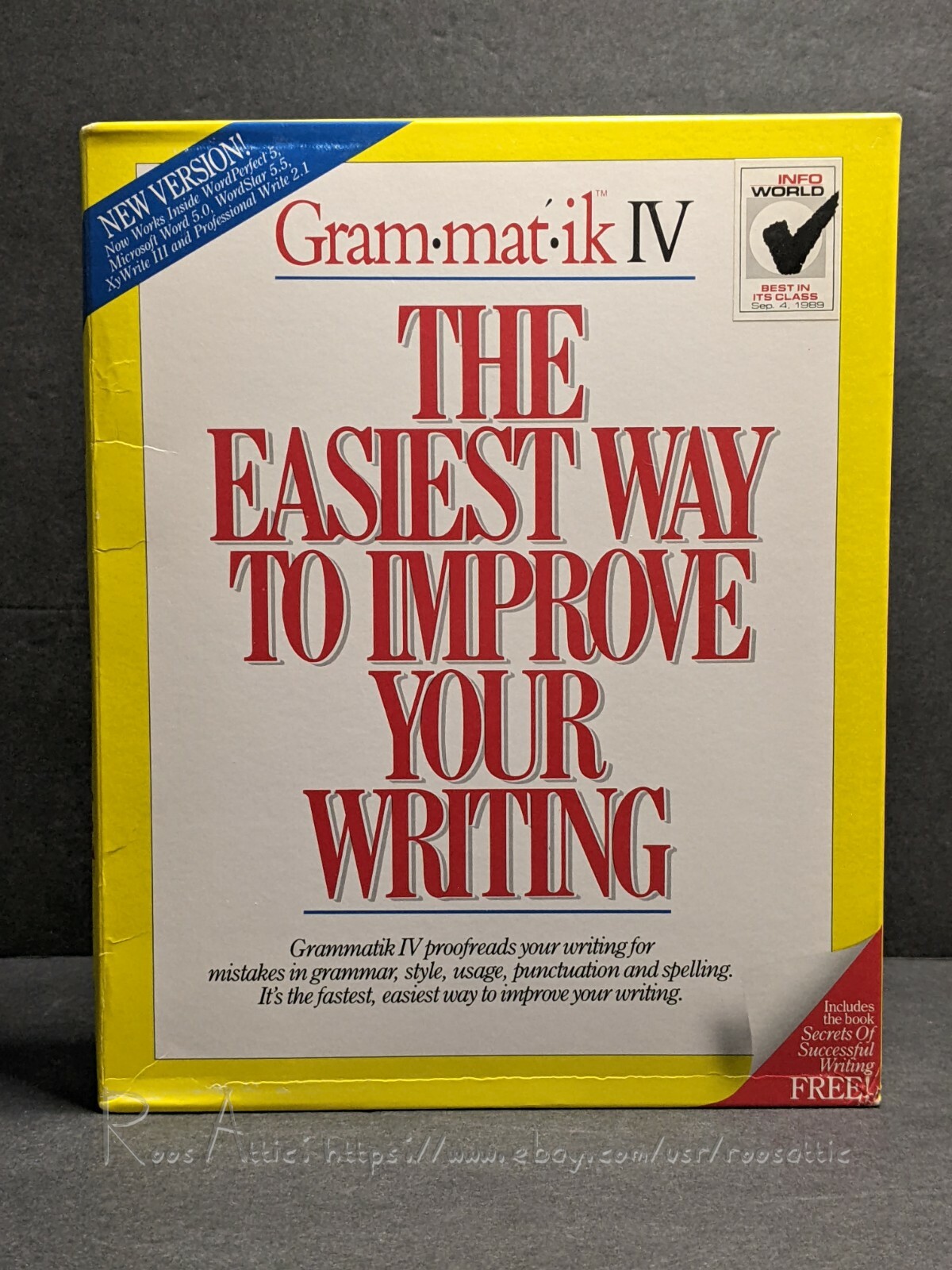 Gram-mat-ik Grammatik DOS Version IV 4 Reference Software 1989: IBM PC ~Complete